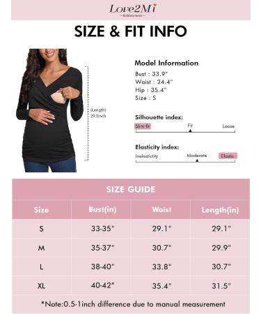 Love2Mi Maternity Nursing Shirt - Short Sleeve V-Neck Breastfeeding T-Shirt - Pregnancy - Dark Black - Size L - Buy Online on SooperMarket.com