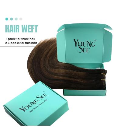 Buy Youngsee Tressen Real Hair Extensions - Dark Brown Ombre 45cm - 100g Remy Weft - International Shipping - Buy Online on SooperMarket.com