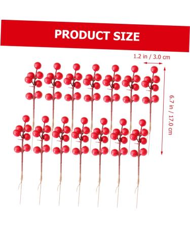 ABOOFAN 60 Pcs Christmas Fruit Christmas Decorations Christmas Holly Berries Christmas Berry Stems Winter Light House Decorations for Home Christmas Tree Fake Berry Foam Red Fruit Wreath Redx3pcs 17x3cmx3pcs - Buy Online on SooperMarket.com