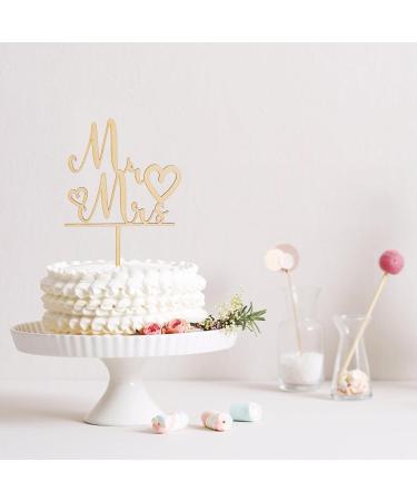 Wooden Mr and Mrs Cake Topper Wedding Cake Topper Bride and Groom Sign Wedding Engagement Cake Toppers Decoration Wedding Party Supplies (Style 2) - Buy Online on SooperMarket.com