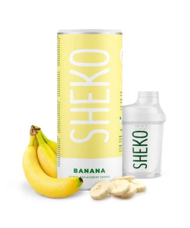 Sheko Banana Meals Shake with Shaker - 25 creamy banana milk shakes per can - only 200kcal & of course delicious - Shakes diet for losing weight