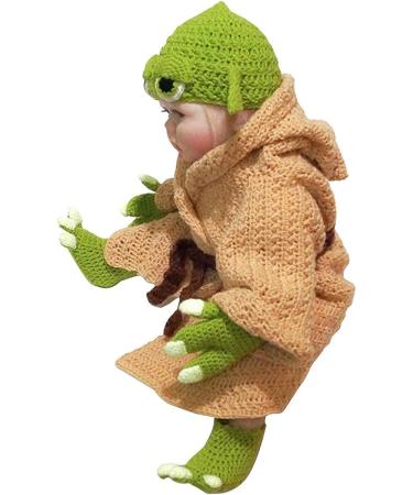 Handmade Crochet Star Wars Yoda Baby Costume Set - Newborn Photography Prop in Green - Buy Online on SooperMarket.com
