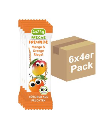 Naughty friends Bio Mango & Orange bar for babies and children from 1 year without added sugar vegan 6x (4x23g) mango & orange 4 pieces (6 Pack)