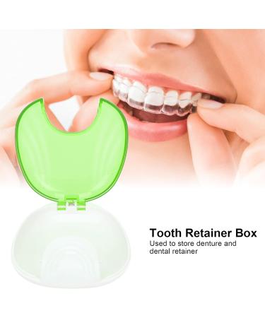 Durable Orthodontic Holder Case - Portable Denture Container with Pressure Lock Design (Light Green) | International Shipping Available - Buy Online on SooperMarket.com
