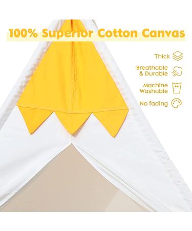 Large Pet Teepee Tent with Mat for Dogs & Cats | Portable Indoor/Outdoor Dog House - White Stripe Design - Buy Online on SooperMarket.com