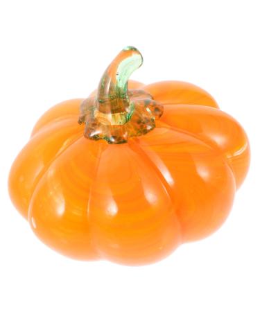 Amosfun Hand Blown Glass Pumpkin Fall Decoration Fake Pumpkin Mini