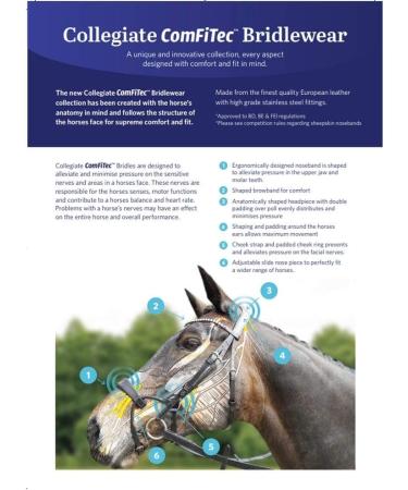 Collegiate ComFiTec Patent Snaffle Bridle - Brown Cob | Premium Quality Equestrian Gear for International Shipping - Buy Online on SooperMarket.com