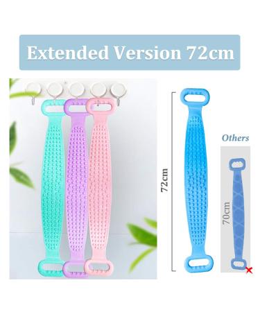 Johiux Silicone Bath Body Brush 72cm - Exfoliating & Easy to Clean (Blue) - Buy Online on SooperMarket.com
