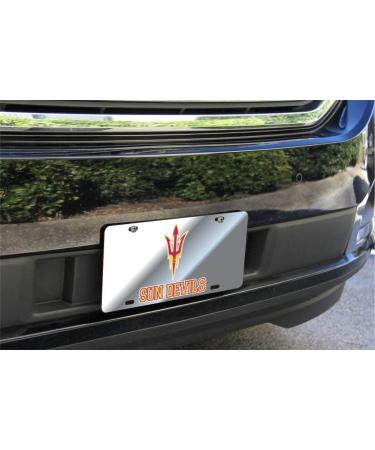 Elite Fan Shop NCAA Mirrored Acrylic License Plate Silver Arizona State Sun Devils Silver One Size - Buy Online on SooperMarket.com