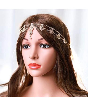 Fashband Boho Flower Head Chain | Gold Pearl Headband & Hair Accessories for Women | Unique Bohemian Style - Buy Online on SooperMarket.com