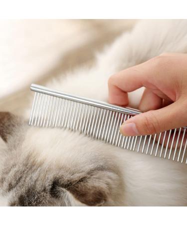 Pet Steel Comb for Dogs and Cats - Rounded Teeth, Static-Free, Corrosion Resistant - 7.4in - Buy Online on SooperMarket.com