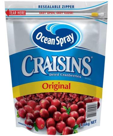 Ocean Spray Craisins Whole Dried Cranberries 1.36 kg | Ideal for Snacking Salads Baking Cerels | Bigger Family Pack | Resealable Pack | Dried WHole Juicy Cranberries | Sold by Essential Products