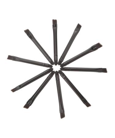 Baluue 10 Pcs Eye Shadow Brush Dual Ended Makeup Brush Sponge Applicator Makeup Applicator Stainless Steel 5.8X0.7X0.5CM Black