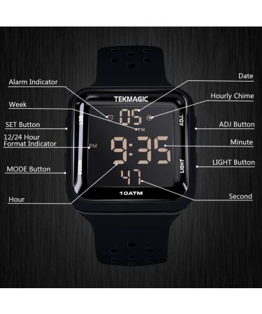 100m Water Resistant Scuba Diving Watch with Stopwatch, Alarm, Dual Time Display | 12/24 Hour Format - Buy Online on SooperMarket.com