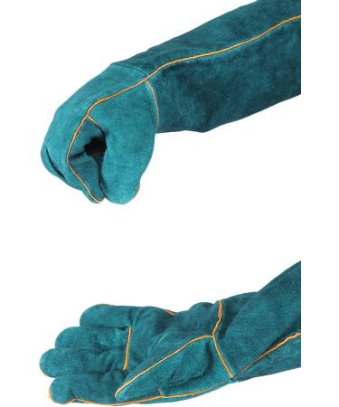 Joyzan Animal Handling Gloves Bite Proof Durable Reptile Scratch Protection Anti Safety Ultra Long Leather Mitten for Bathing Grooming Welding Resistant Catch Pets Grasping Biting Squirrel Snake Dog Blue - Buy Online on SooperMarket.com