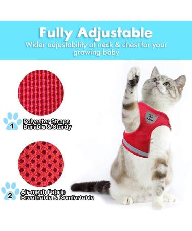 Supet Soft Cat Dishes & Vest | Stylish Red Cat Apparel for Kittens & Small Dogs (Chest 26-32 cm) - International Shipping - Buy Online on SooperMarket.com