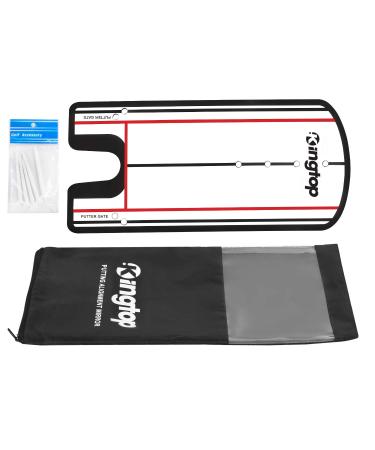 KINGTOP Golf Putting Alignment Mirror with Putting Cup Combo, Portable Swing Training Aids, Practice Putting Trainer with Hole Cup Set, Mirror Size 12L x 6W