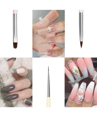 Lofuanna 6pcs Nail Art Liner Brushes Set - Double Ended Dotting Tools for DIY Nail Art Painting & Drawing - Buy Online on SooperMarket.com