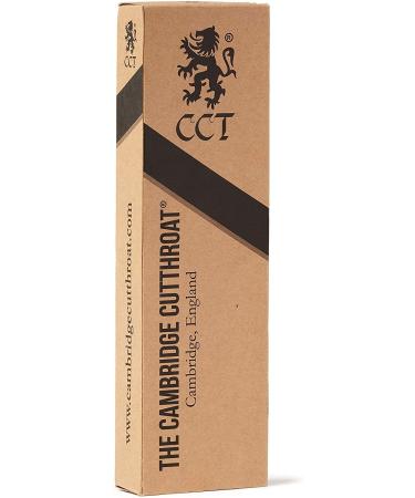 Cambridge Cutthroat Straight Edge Razor Kit with 10 Blades - Professional Barber Razor for Men with Missanda Hardwood Handle and Stainless Steel Blade - Perfect for Shaving, Trimming, and Styling - Includes Leather Travel Pouch - Buy Online on SooperMarket.com