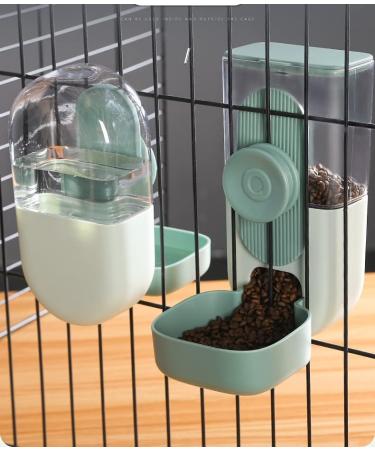Misyue Hanging Automatic Food Water Dispenser for Small Pets | Gravity Rabbit Feeder & Water Bottle Set | Ideal for Bunny, Chinchilla, Guinea Pig, Hedgehog, Ferret - Buy Online on SooperMarket.com