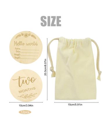 Wooden Baby Milestone Cards - 12-Piece Pregnancy & Monthly Gift Set for Expectant Mothers - Buy Online on SooperMarket.com