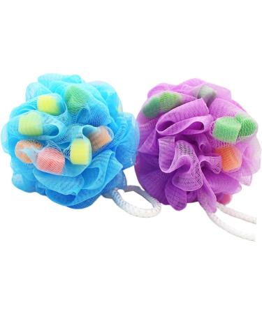 NOLITOY Colorful Bath Balls 4pcs - Super Soft Shower Sponge for Adults & Kids | Bath Flower Shower Wipe - Buy Online on SooperMarket.com