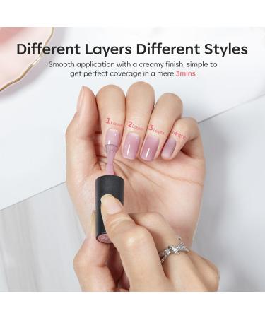 Modelones Jelly Gel Nail Polish 15ML Grey Pink Translucent Sheer Nude Colors Neutral Skin Tone Gel Polish Soak off U V LED Cured at Home Salon DIY French Manicure Nails Art Jelly Grey - Buy Online on SooperMarket.com
