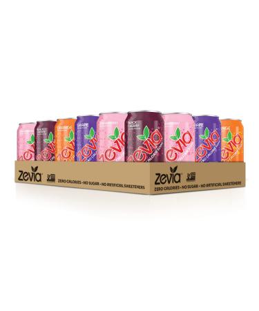 Zevia Zero Calorie Soda Fruity Variety Pack - 24 Cans, 4 Flavors - 12oz Each - Buy Online on SooperMarket.com