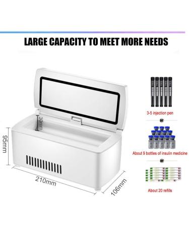 Portable Fridge Insulin Refrigerated Box with Battery Car Travel Home Mini Medicine Refrigerator and Insulin Cooler Suitable for Insulin Interferon Eye Drops Storage 2batteries - Buy Online on SooperMarket.com