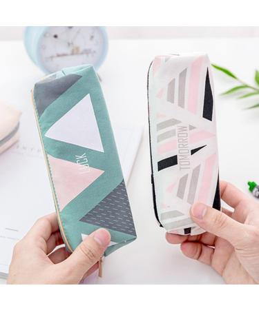 Ispchen M ppchen Zipper | Large Capacity Green Pencil Case for Students | Stylish Geometric Design | Perfect for Art & Stationery - Buy Online on SooperMarket.com