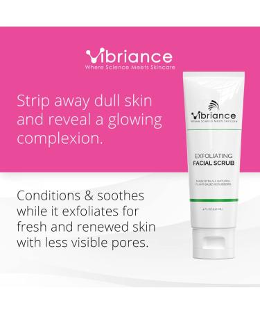 Vibriance Ultra-Gentle Exfoliating Facial Scrub and Cleanser, 4 fl oz - Unclogs Pores, Renews Skin | Sulfate-free, Paraben-free - Buy Online on SooperMarket.com