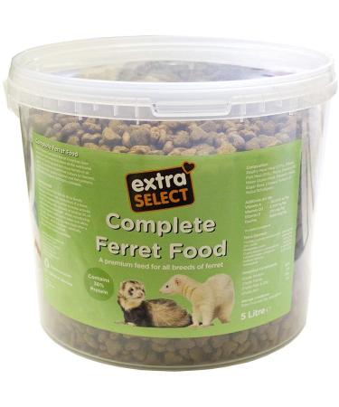 Extra Select Complete Dry Ferret Food: Premium Ferret Kibble with High Protein Content for Optimal Nutrition - 5 Litre Tub Chicken 5 l (Pack of 1)
