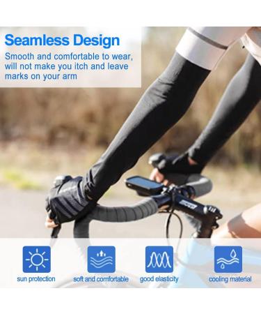 Siyingsaery UV Protection Arm Sleeves - 2 Pairs Black Slide-Resistant Elastic Sun Protection for Men & Women - Anti-UV Arm Protectors for Running & Basketball - Buy Online on SooperMarket.com