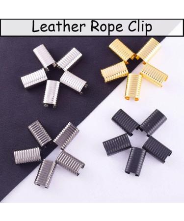 Adjustable Leather Rope Clip Crimping Cord Clamp 20mm 120pcs - Black | DIY Leather Cord Making - Buy Online on SooperMarket.com