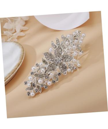 PLAFOPE Rhinestone Hair Clip Headwear for Women Bridal Barrette Clip Flower Hair Clips for Women Headpiece for Bride Pearl Headpiece Wedding Hair Rhinestone Headpiece Hairpin Rhinestones - Buy Online on SooperMarket.com