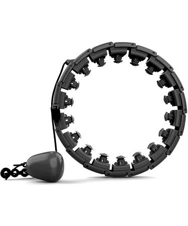 TOMOIN Smart Weighted Hula Hoop for Adults & Kids | 24 Detachable Knots | Non-Falling Design | Weight Loss & Fitness Tool - A-Black - Buy Online on SooperMarket.com