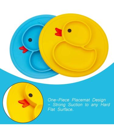 Qshare Toddler Plate - BPA-Free Suction Plate for Kids - Yellow Silicone Placemat 9x6x1.4 inch - Buy Online on SooperMarket.com