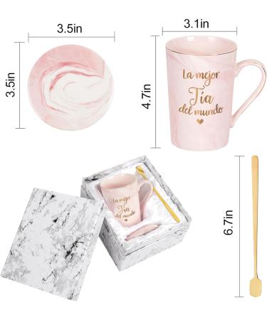 Maustic Best Aunt Gifts La Mejor Tia Del Mundo Coffee Mug Tia Gifts from Niece Nephew in Spanish Aunt Coffee Mug Aunt Christmas Mothers Day Birthday Gifts Regalo Para Tia 14 Oz with Gift Box Pink - Buy Online on SooperMarket.com