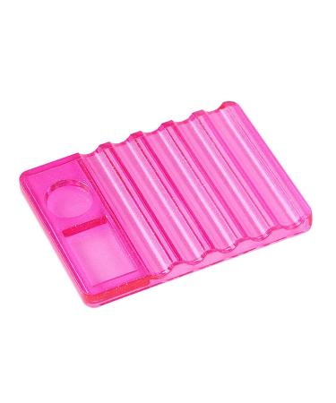 Worparsen Nail Art Palette Eye-catching Vivid 7 Slots Nail Art Brush Holder Compatible with Women Pink