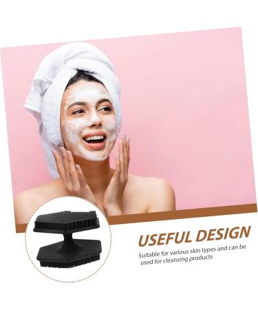 HAPINARY Face Brush Face Scrub Silicone Facial Scrubber Silicone Facial Cleansing Brush Facial Cleansing Brush Exfoliator Face Wash Brush Silica Gel Double Sided Makeup Brush 6.50X6.50X4.00CM Black - Buy Online on SooperMarket.com