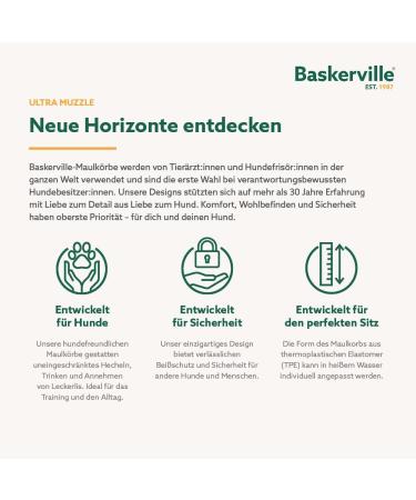 Buy Baskerville Ultra Muzzle Size 6 - Patented Design for Dogs to Pant Eat & Drink - Perfect for Large Breeds Prevents Biting & Wild Animal Browsing - Buy Online on SooperMarket.com