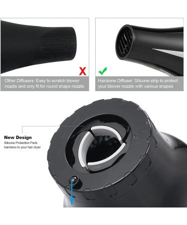Adjustable Universal Hair Diffuser Nozzle for Natural Curly Wavy Hair - Black - Buy Online on SooperMarket.com