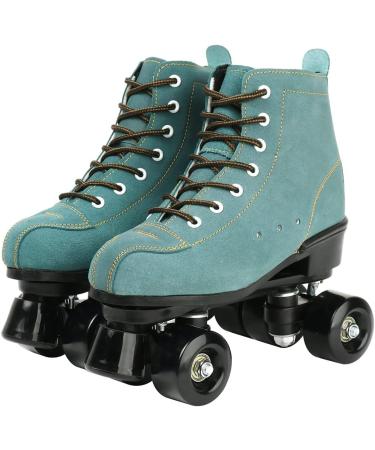 High-top Roller Skates for Women Men | Shiny Blue Four Wheels Roller Skates | Includes Shoes Bag | Size 38 - Buy Online on SooperMarket.com