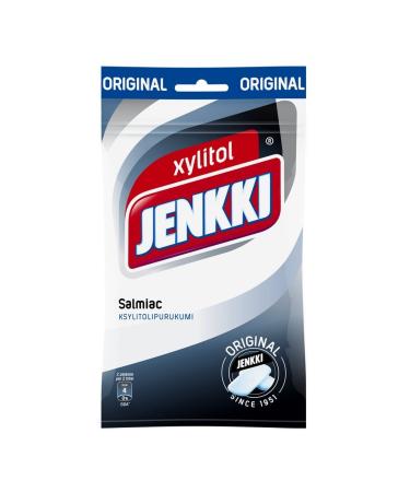 Jenkki Original Salmiac - Salmiak - Salty Liquorice - Salmiakki - Xylitol - Chewing Gum - Bag 100g