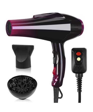 Professional Hair Dryer 3500 Watt Powerful Blow Dryer Salon Negative Ions Blow Dryer Ceramic Hair Dryer with AC Motor Concentrator Diffuser Attachments