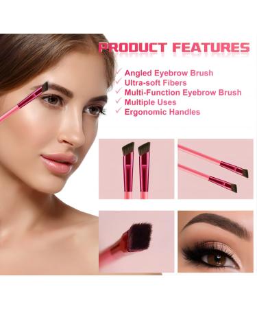 4 PCS 4D Hair Stroke Brow Stamp & Brush Set - Multifunction Ultra-thin Angled Eyebrow Makeup Brushes - Buy Online on SooperMarket.com