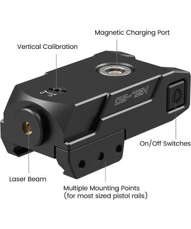 VOTATU H3L-GC Green Pistol Laser Sight | Ultra Low Profile Circle Dot Laser | Strobe Mode | USB Rechargeable - Buy Online on SooperMarket.com