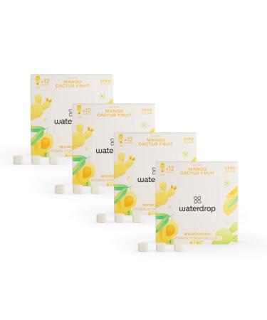 Waterdrop Microdrink Mango Glow 48 Drops cubes in 4 varieties for 24 liters of water with taste sugar -free beverage powder effervescent tablet low -calorie and valuable vitamins without sugar