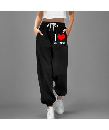 WILLBEST Women Causal Oversized Plain Jogging Sports Joggers Sweatpant Elasticated Waist Trouser with Pockets Exercise Track Sweat Jog Pants Tracksuit Bottoms 2170-djufh-black-e M - Buy Online on SooperMarket.com