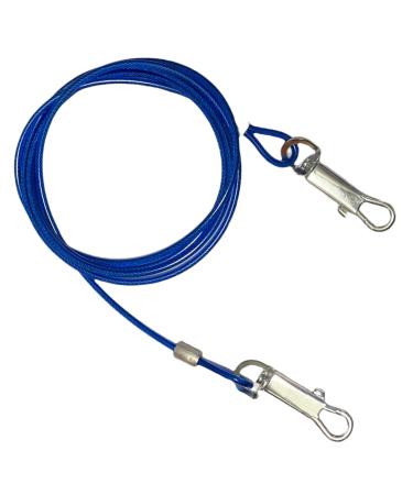 Spiral Tie Out Stake For Dogs Tie Out Cable Strong Steel For Picnic Training Gardening Camping Tie Out Wire And Stake Available in 6 10 20 Feet (6 Feet Cable Blue) 6 Feet Cable Blue